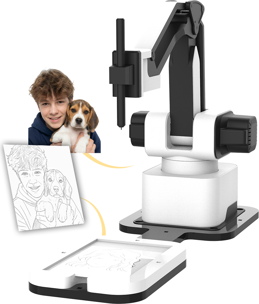 Souriez, notre robot vous dessine -ou vous caricature- ! ;-)​